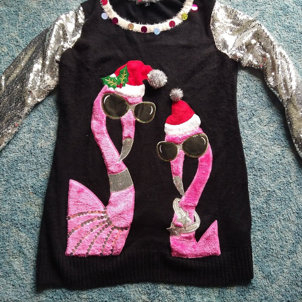 Pink Flamingo Ugly Christmas Sweater
